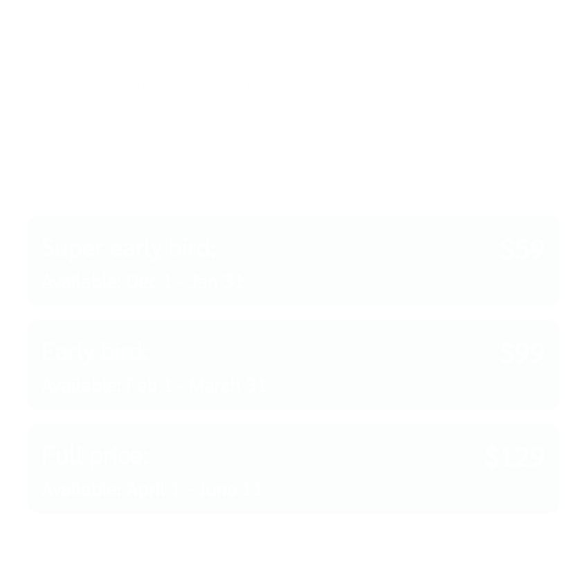 Creator ticket